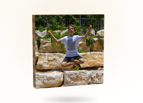 פוטובלוק עץ בעיצוב אישי — 15×15 ס"מ